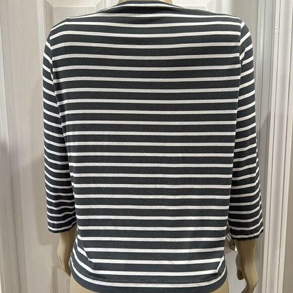RABE STRIPE THREE-QUARTER SLEEVE T-SHIRT. - Picture 7 of 8